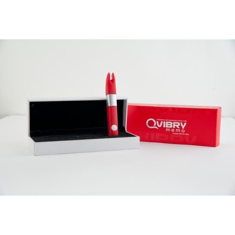 Вибратор клиторальный Qvibry 4GB USB памяти, красный