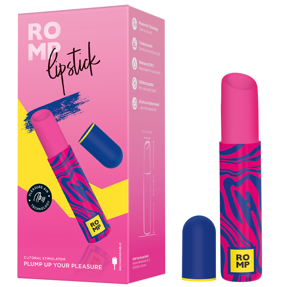 Вакуумный стимулятор клитора Romp Lipstick, розовый