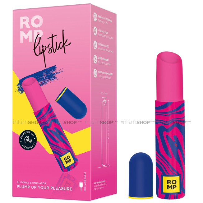 Вакуумно-волновой стимулятор клитора Romp Lipstick, розовый - фото 2