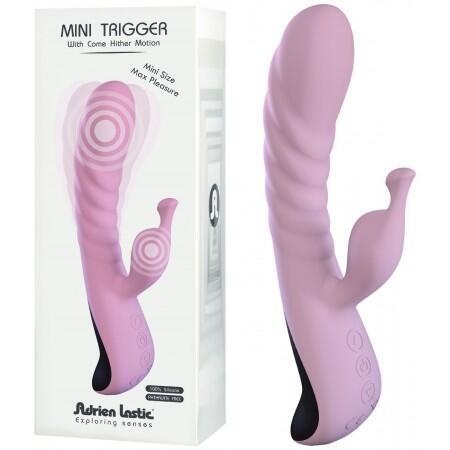 Вибратор-кролик c имитацией фингеринга Adrien Lastic Mini Trigger, розовый