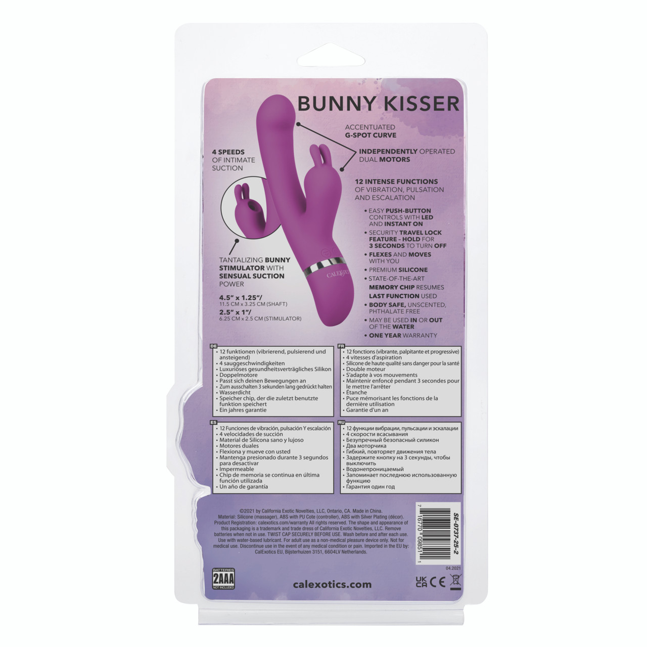 Вибратор-кролик с вакуумной стимуляцией CalExotics Foreplay Frenzy Bunny Kisser, малиновый