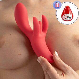 Вибратор-кролик с 4 моторами Woma Shakira, красный