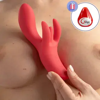 Вибратор-кролик с 4 моторами Woma Shakira, красный