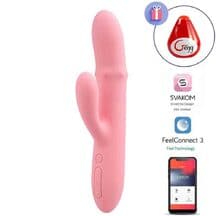 Вибратор-кролик с фрикционным кольцом из бусин Svakom Mora Neo, нежно-розовый
