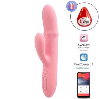 Вибратор-кролик с фрикционным кольцом из бусин Svakom Mora Neo, нежно-розовый