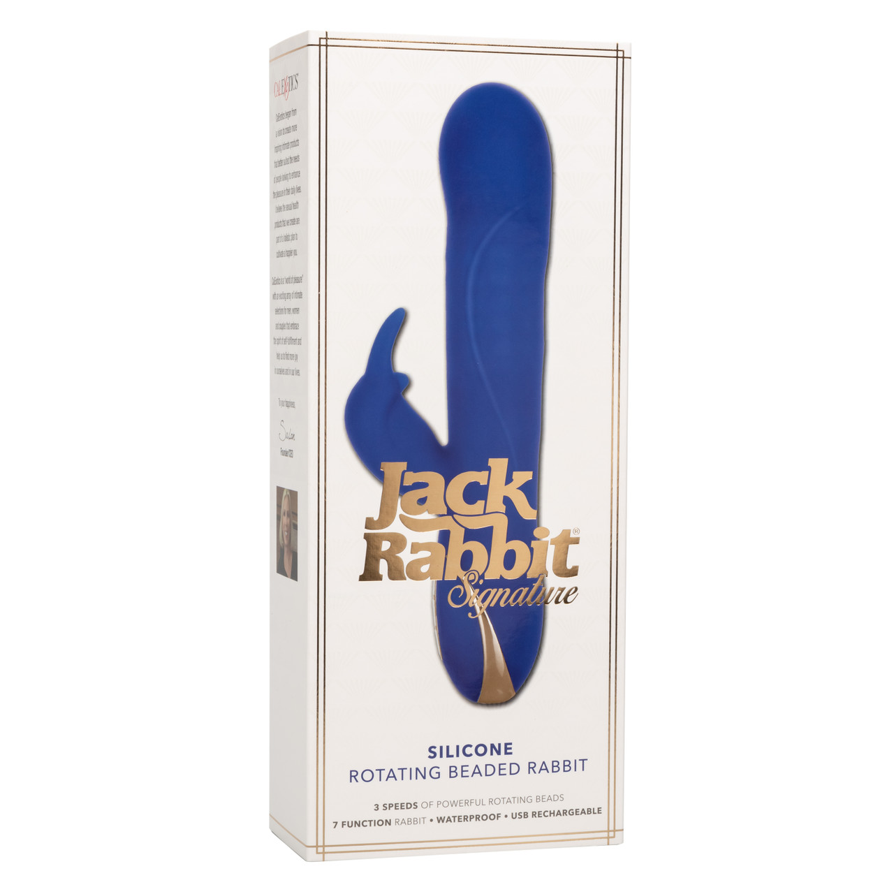 Вибратор-кролик с ротацией и подвижными шариками CalExotics Jack Rabbit, синий