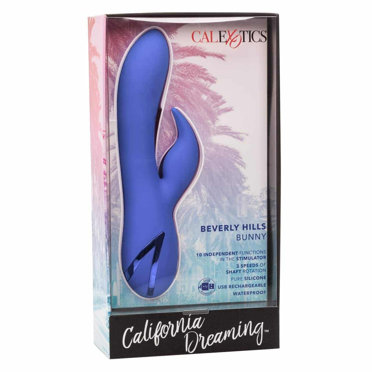 Вибратор-кролик с ротацией CalExotics California Dreaming Beverly Hills Bunny, синий