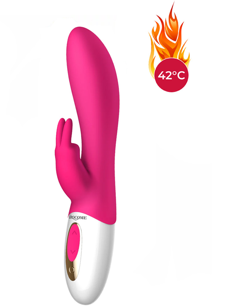 Вибратор-кролик с ротацией и нагревом Erocome Hydra, ярко-розовый