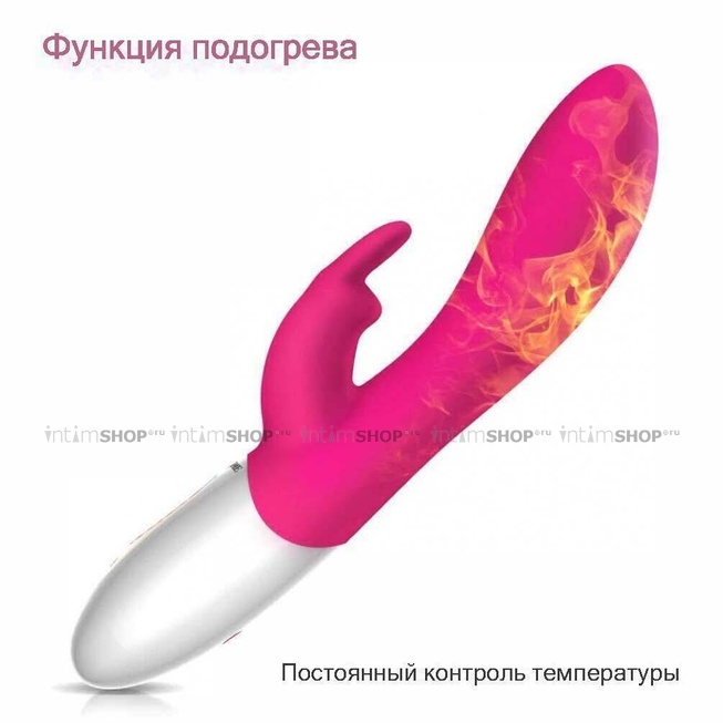 Вибратор-кролик с ротацией и нагревом Erocome Hydra, ярко-розовый от IntimShop