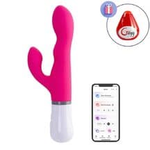 Вибратор-кролик с ротацией Lovense Nora, розовый