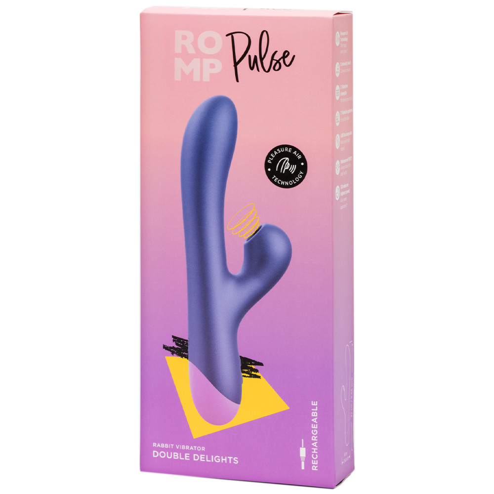 Вибратор-кролик с вакуумным стимулятором Romp Pulse, фиолетовый