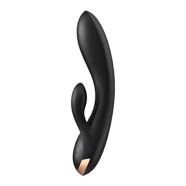 Вибратор-кролик Satisfyer Double Flex с двумя клиторальными отростками, черный - фото 6