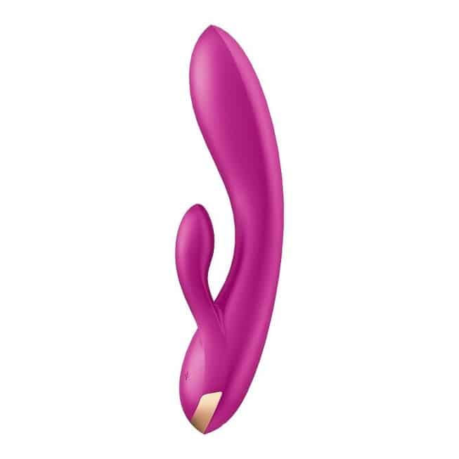 Вибратор-кролик Satisfyer Double Flex с двумя клиторальными отростками, лиловый - фото 3