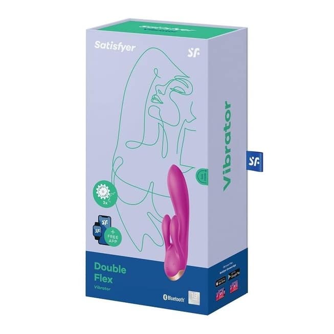 Вибратор-кролик Satisfyer Double Flex с двумя клиторальными отростками, лиловый - фото 2