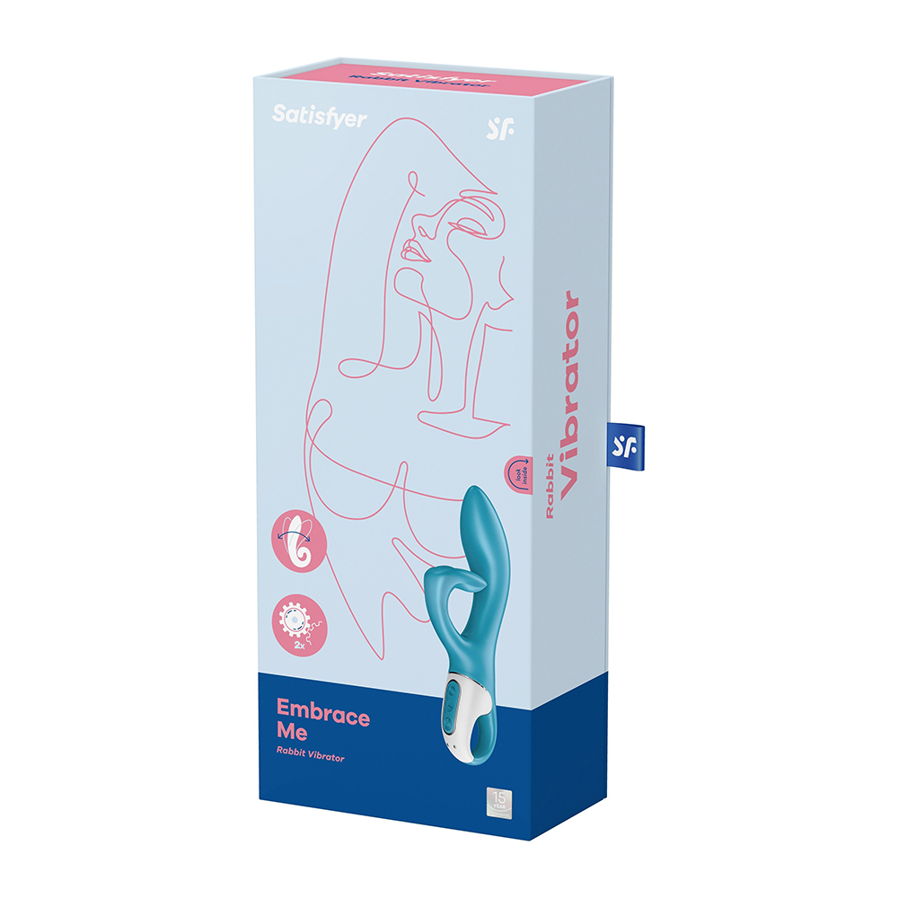 Вибратор-кролик Satisfyer Embrace Me с тремя клиторальными отростками, бирюзовый