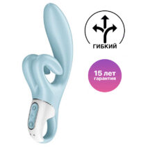 Вибратор-кролик Satisfyer Touch Me с двумя клиторальными отростками, голубой