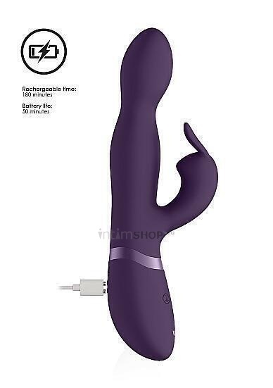 Вибратор-кролик с ротацией Shots Niva, фиолетовый от IntimShop