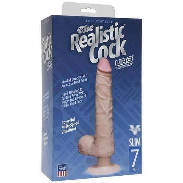 Вибратор Doc Johnson The Realistic® Cock Slim, 15.7 см