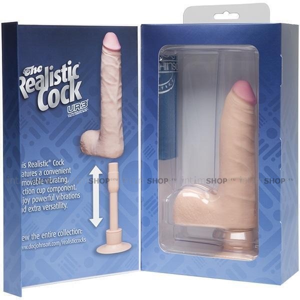 Вибратор Doc Johnson The Realistic® Cock Slim, 15.7 см