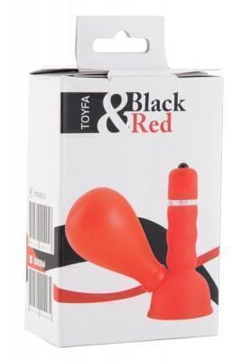 Вибратор на сосок с грушей Toyfа Black&Red, красный