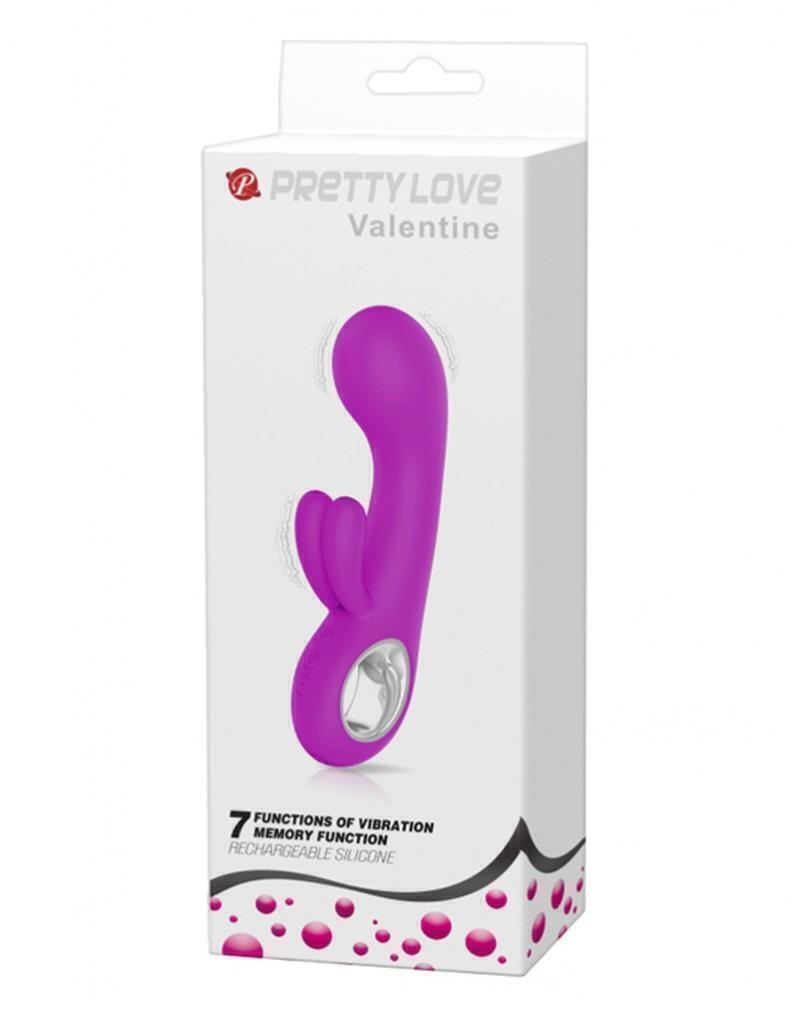 Вибратор с дополнительным стимулятором клитора Pretty Love Valentine, фиолетовый