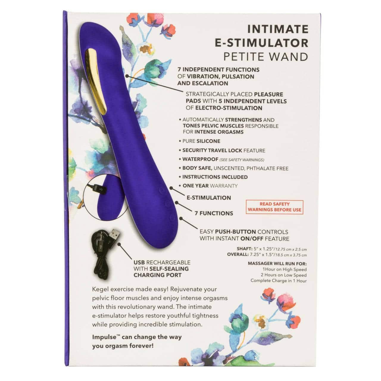 Вибратор с электростимуляцией CalExotics Impulse Intimate Petite Wand, синий