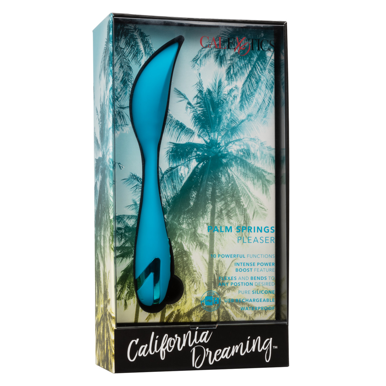 Вибратор с фиксацией формы CalExotics California Dreaming Palm Springs Pleaser, голубой