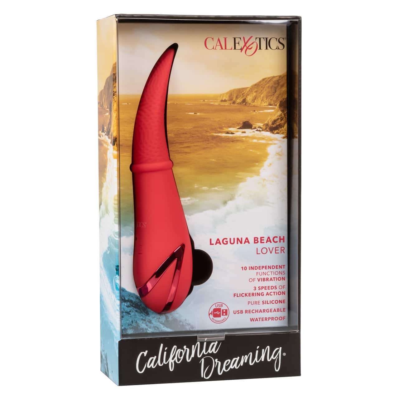Вибростимулятор с подвижным корпусом CalExotics California Dreaming Laguna Beach Lover, красный