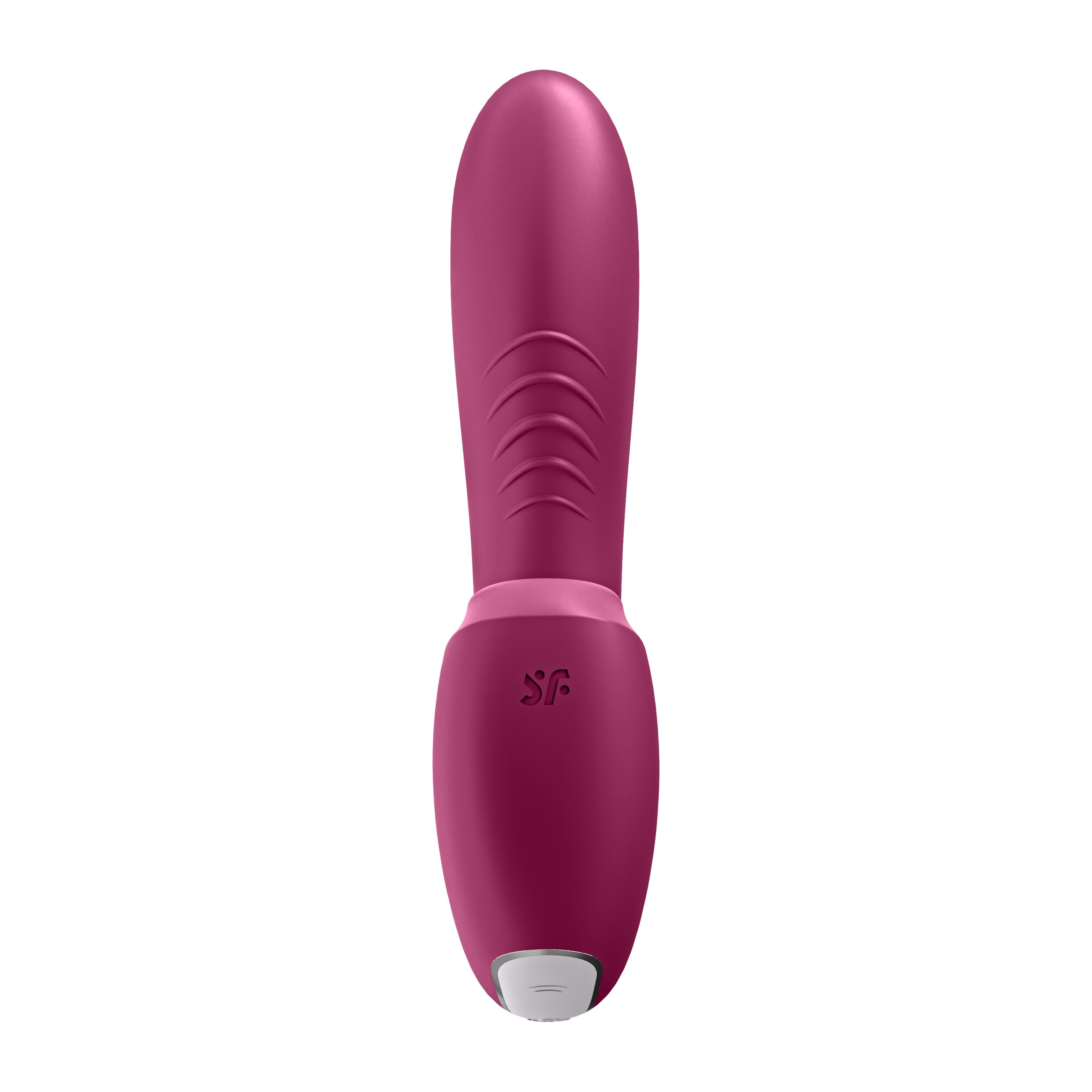 Вибратор с вакуумно-волновым стимулятором клитора Satisfyer Sunray с фиксацией формы, ягодный