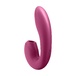 Вибратор с вакуумным стимулятором Satisfyer Sunray с фиксацией формы, ягодный