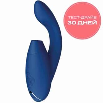 Вибратор с вакуумно-волновым стимулятором клитора Womanizer Duo 2, синий