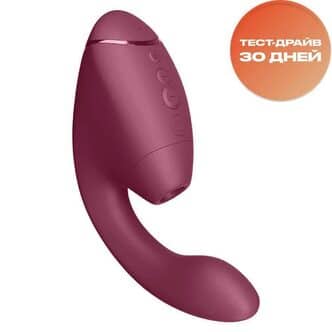 Вибратор с вакуумно-волновым стимулятором клитора Womanizer Next Duo, темно-розовый