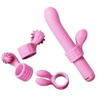 Вибратор-кролик со сменными насадками Otouch Magic Stick S1 Plus, розовый