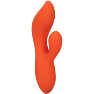 Вибратор-кролик CalExotics Stella Liquid Silicone Dual Teaser, оранжевый