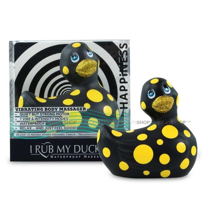 Вибратор-уточка Big Teaze Toys I Rub My Duckie 2.0, черно-желтый - фото 2