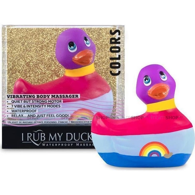 Вибратор-уточка Big Teaze Toys I Rub My Duckie 2.0, разноцветный - фото 2
