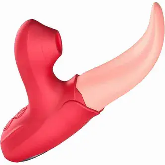 Вибратор-язык Secwell Devil's Tongue с вакуумной стимуляцией клитора, красный