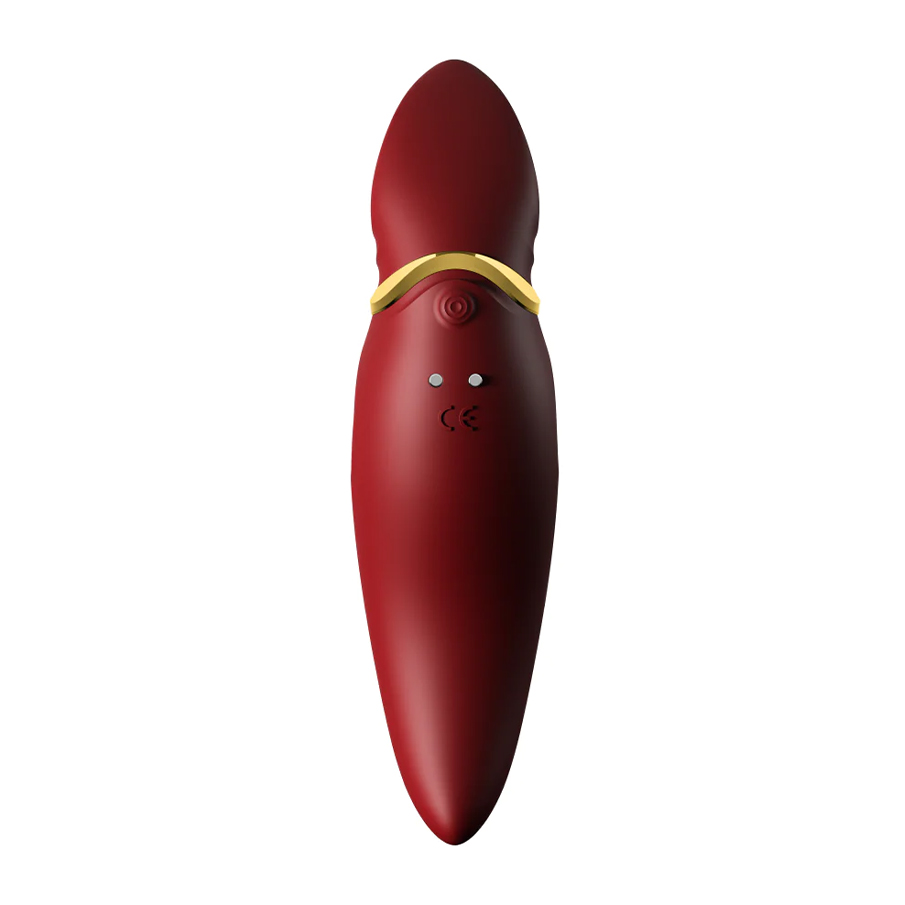 Клиторальный вибростимулятор с подвижным язычком Zalo Hero, красный