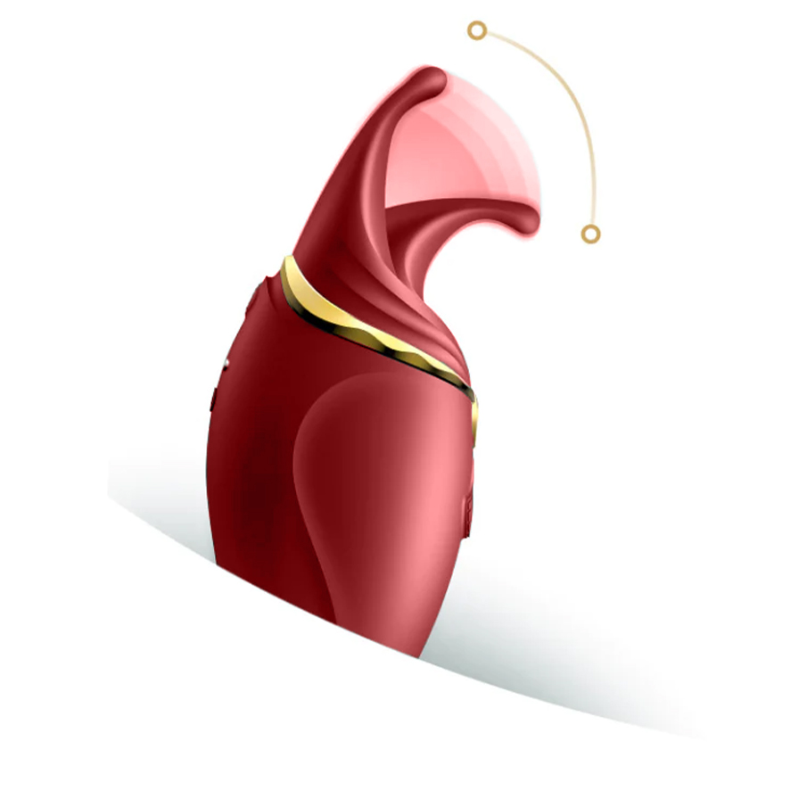 Клиторальный стимулятор с подвижным язычком и вибрацией Zalo Hero, красный