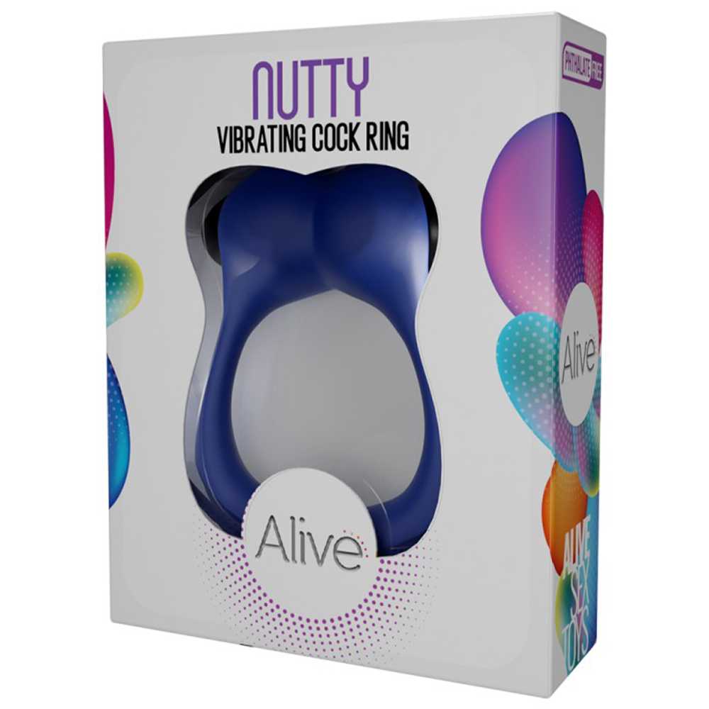 Виброкольцо Adrien Lastic Alive Nutty, синее