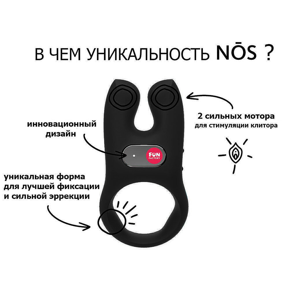 Виброкольцо Fun Factory Nos, черное