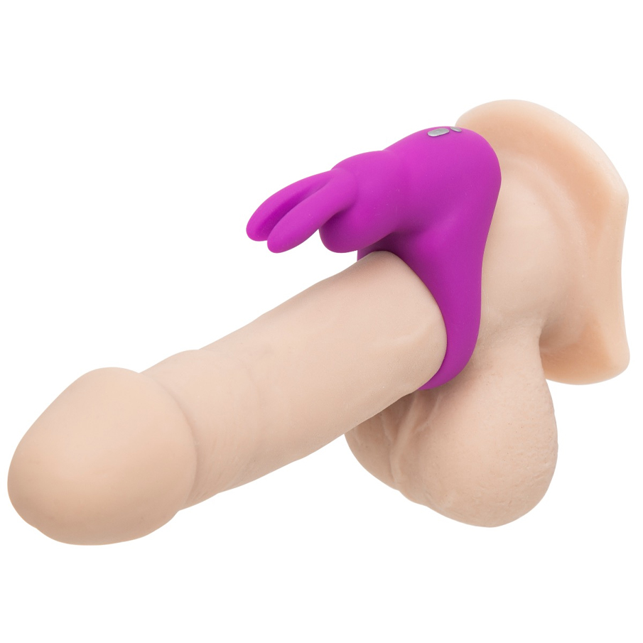 Виброкольцо с клиторальным стимулятором Happy Rabbit, фиолетовое