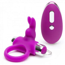 Виброкольцо Happy Rabbit с пультом ДУ, фиолетовое