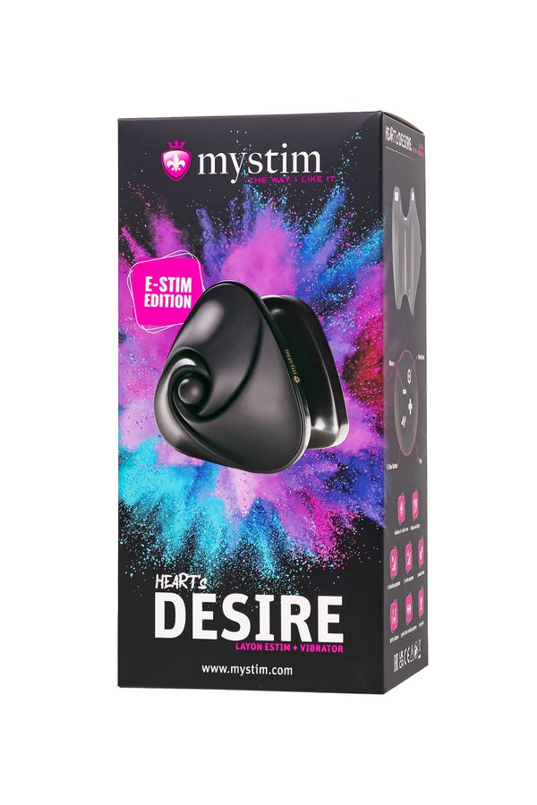 Вибромассажер для интимных зон с электростимуляцией Mystim Heart's Desire, черный