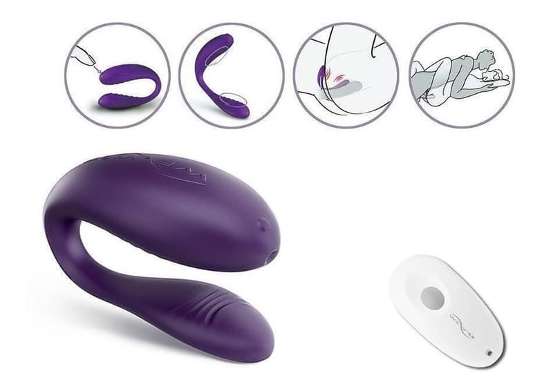 Вибромассажер для пар We-Vibe Unite 2.0 на ДУ, фиолетовый от IntimShop