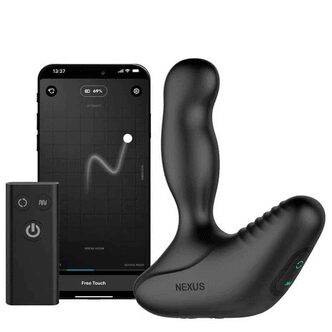 Вибромассажер простаты с вращающейся головкой Nexus Revo Stealth App с пультом ДУ, чёрный