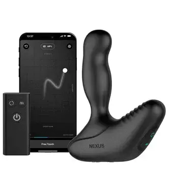 Вибромассажер простаты с вращающейся головкой Nexus Revo Stealth App с пультом ДУ, чёрный