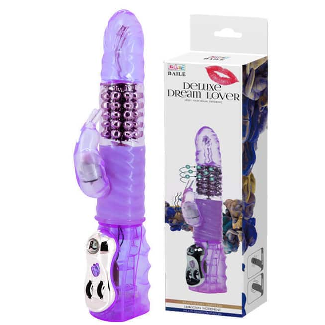 Вибромассажер ротатор с клиторальным стимулятором Baile Dream Lover, сиреневый