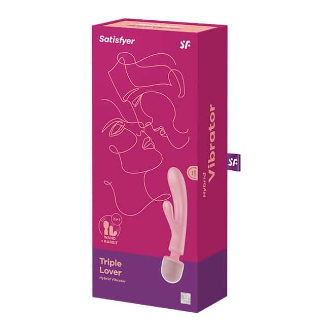 Двухсторонний вибромассажер-кролик Satisfyer Triple Lover, розовый - фото 2