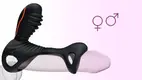 Вибронасадка Adrien Lastic Gladiator с клиторальной стимуляцией и пультом ДУ, черный